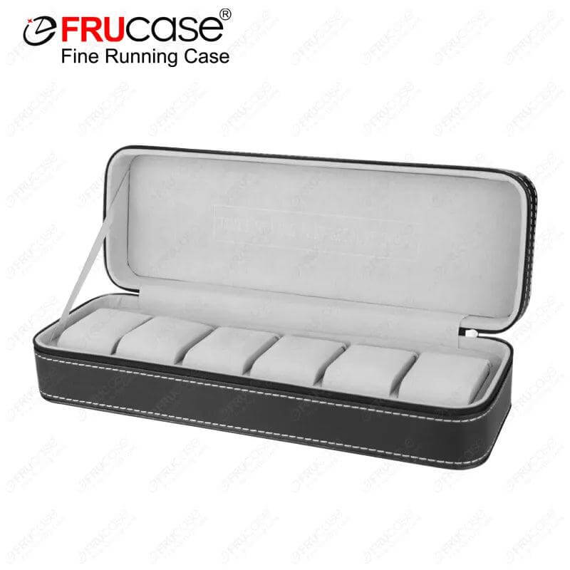 FRUCASE Black Watch Box 6 Grids Leather