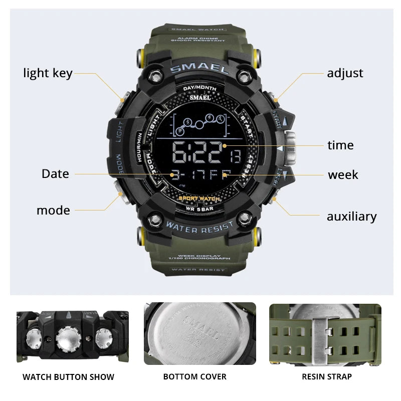 SMAEL Digital Wristwatch - Model SL-1802