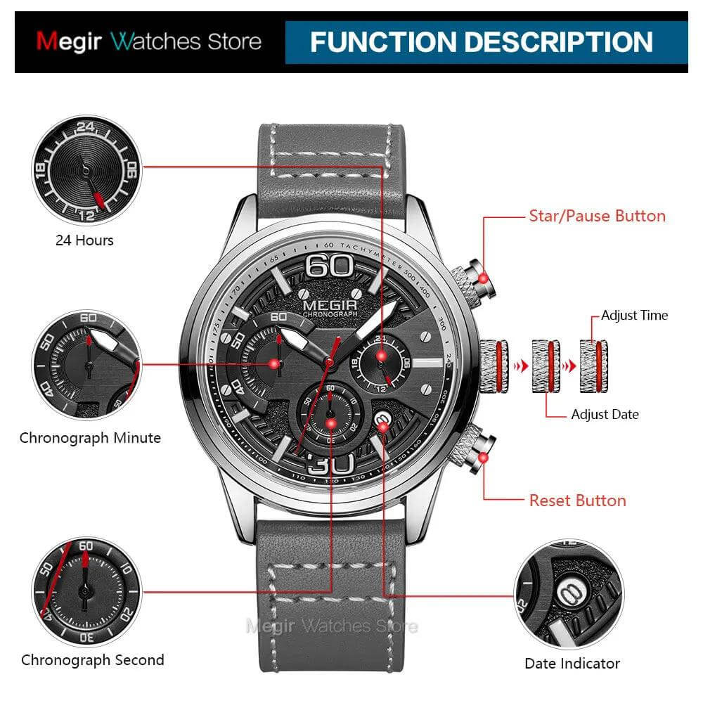 MEGIR Quartz Wristwatch - Model MS2110G-1