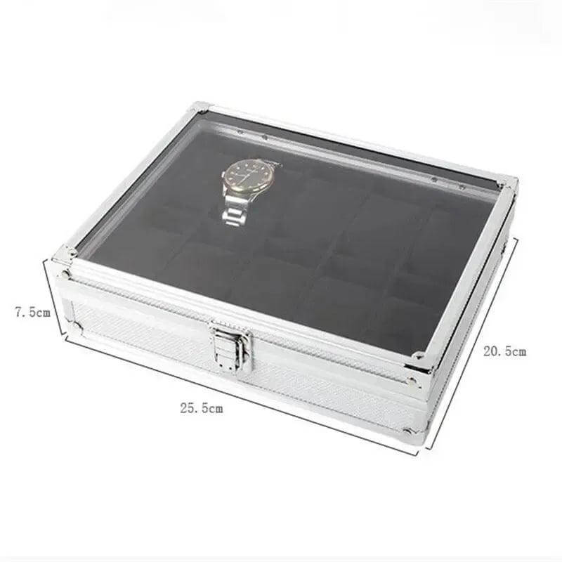 Aluminium Watches Box 12 Grid Slots