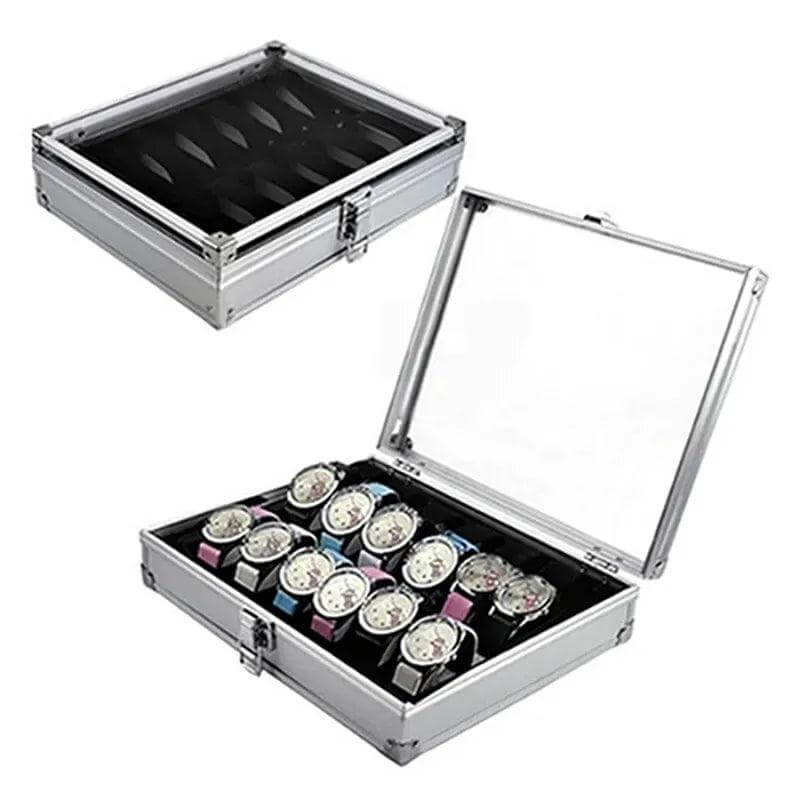 Aluminium Watches Box 12 Grid Slots