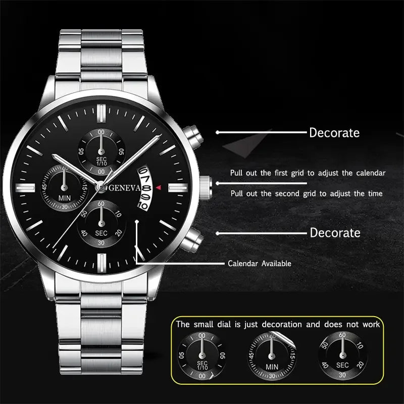 Geneva Quartz Chronograph Wristwatch