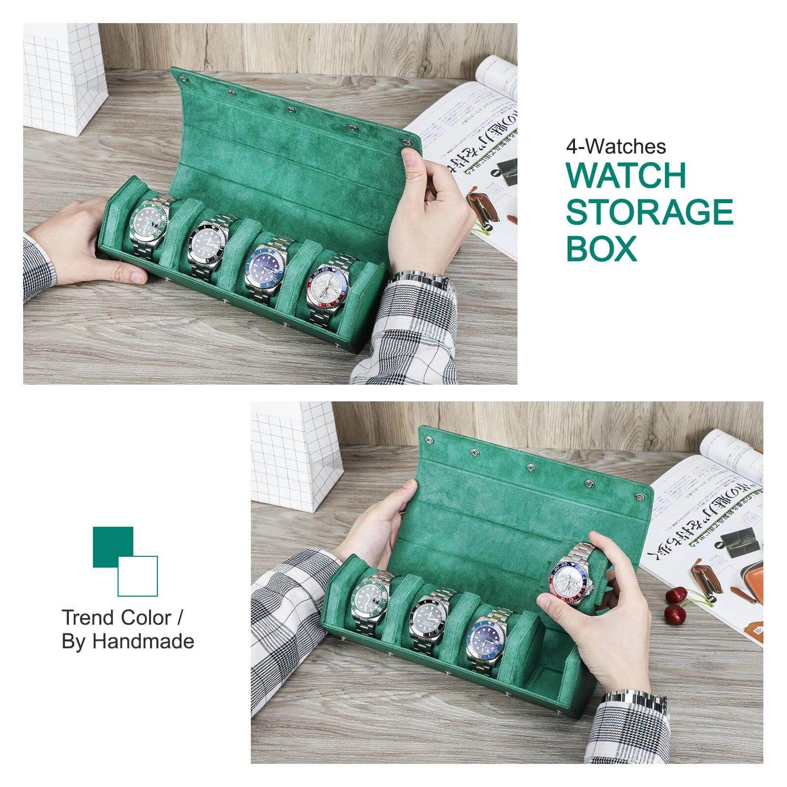 Watch Traval Case Box Organizer 4 Slots