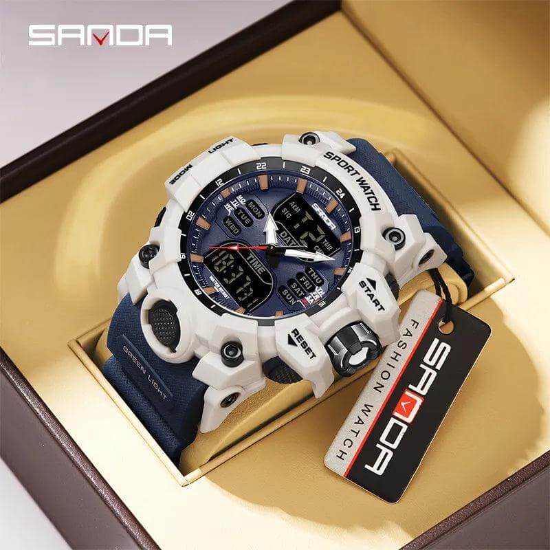 Sanda Sport Dual Display Quartz Wristwatch