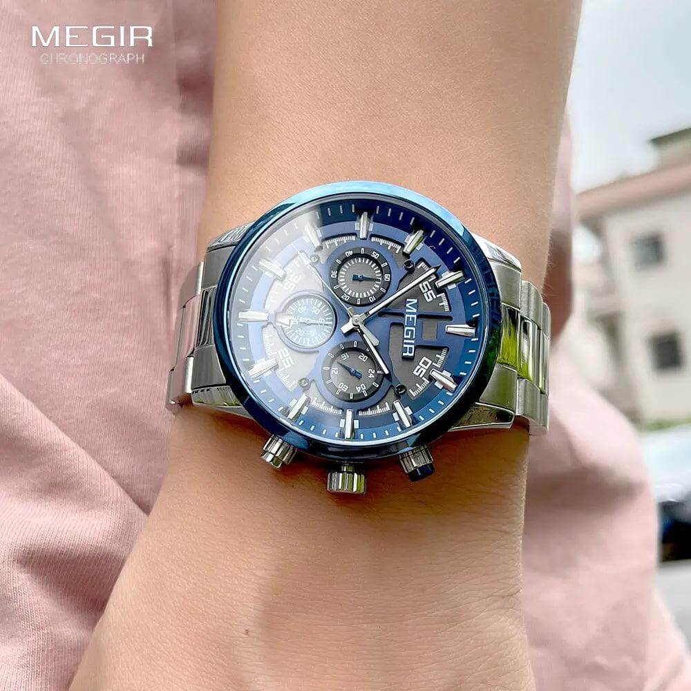 MEGIR Quartz Wristwatch - Model MS2220G-BK-1NO