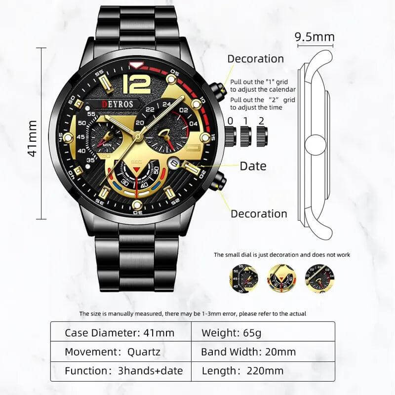 DEYROS Quartz Wristwatch - Model ZH10017RCXI