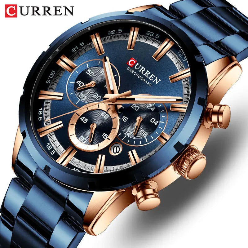 Curren Chronograph Quartz Wristwatch - Model CUR8355-RGBE